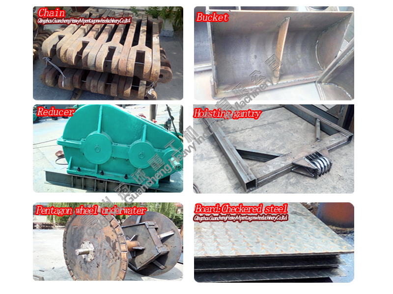 Parts of gold dredger